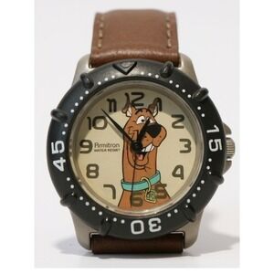 Scooby Doo Watch Armitron 2100/154 Brown Acrylic Case Leather Band New Battery